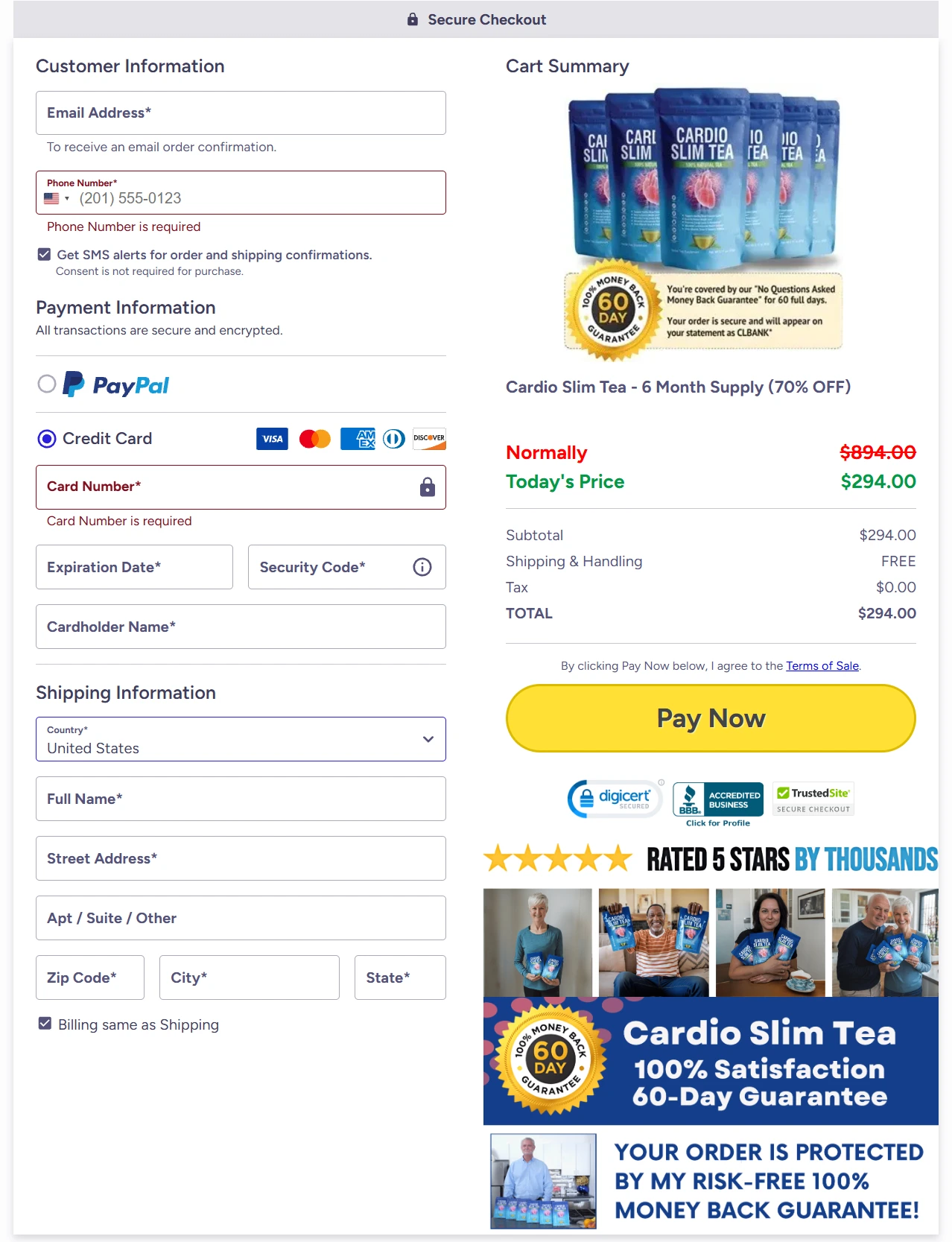 Cardio Slim tea price